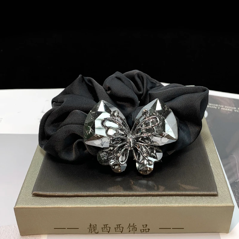 【LXX靓西西】3220重工蝴蝶轻奢黑色大肠发圈