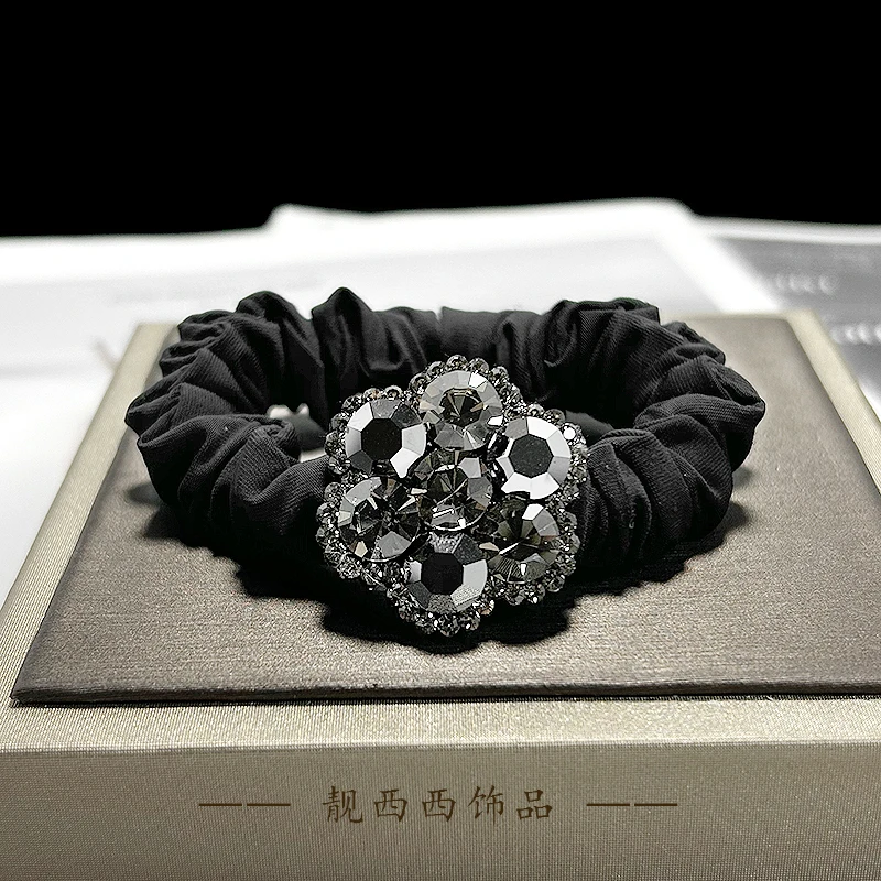 10214 黑色高弹力轻奢百搭面膜发圈