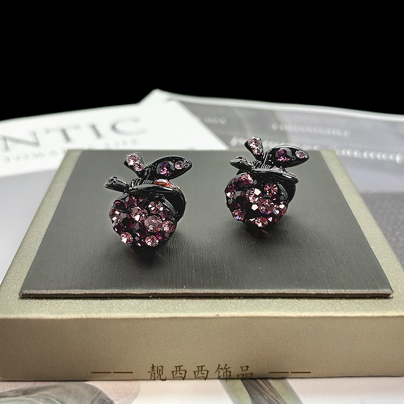 【LXX靓西西】355小对夹1.8厘米小苹果轻奢时尚满钻刘海抓夹一对装