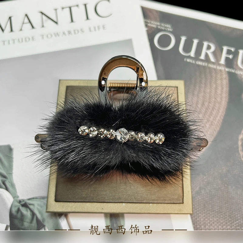 【LXX靓西西】5011 全盘发抓夹11厘米轻奢气质时尚毛毛抓夹