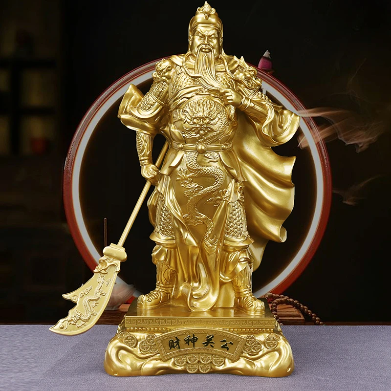 文武财神爷高档关公大号摆件商铺酒店公司会所办公室关羽关二爷像