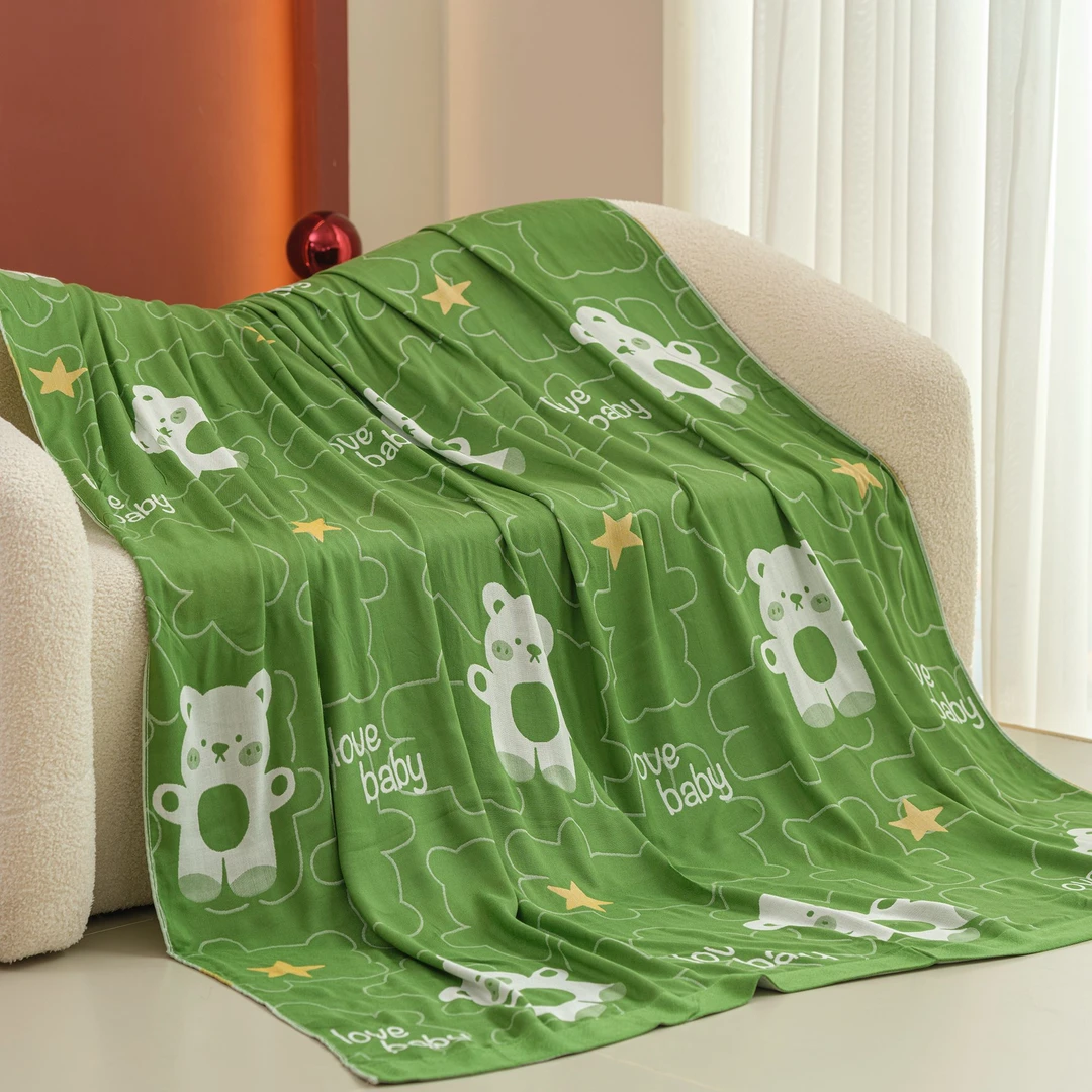 【清凉一夏】竹纤维凉感毯150x200cm-贝贝熊绿