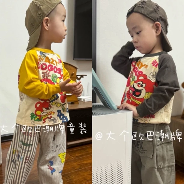 【现货清仓福利】GOGO熊新款零食儿童长袖打底长T上衣J11