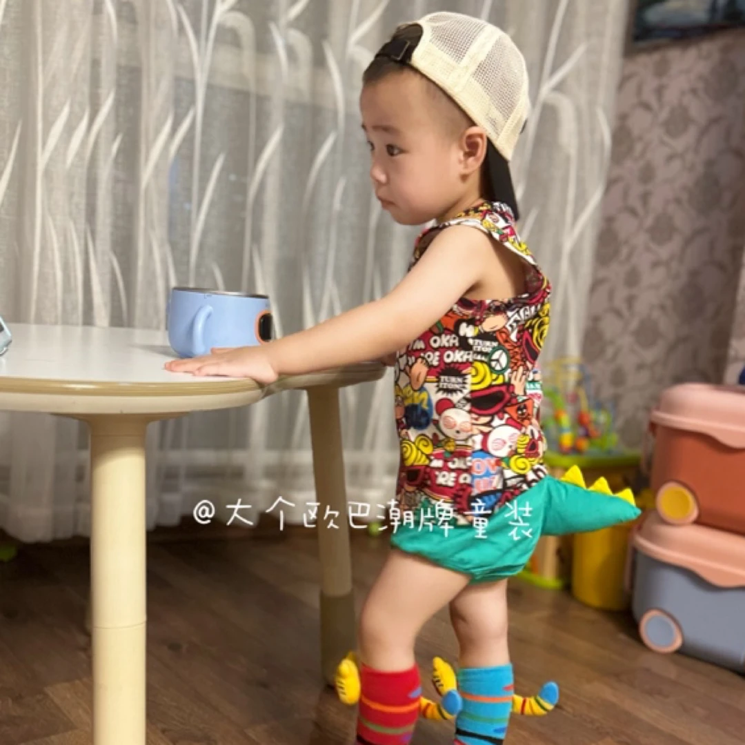 【清仓福利】黑超高定儿童尾巴裤恐龙田鸡裤