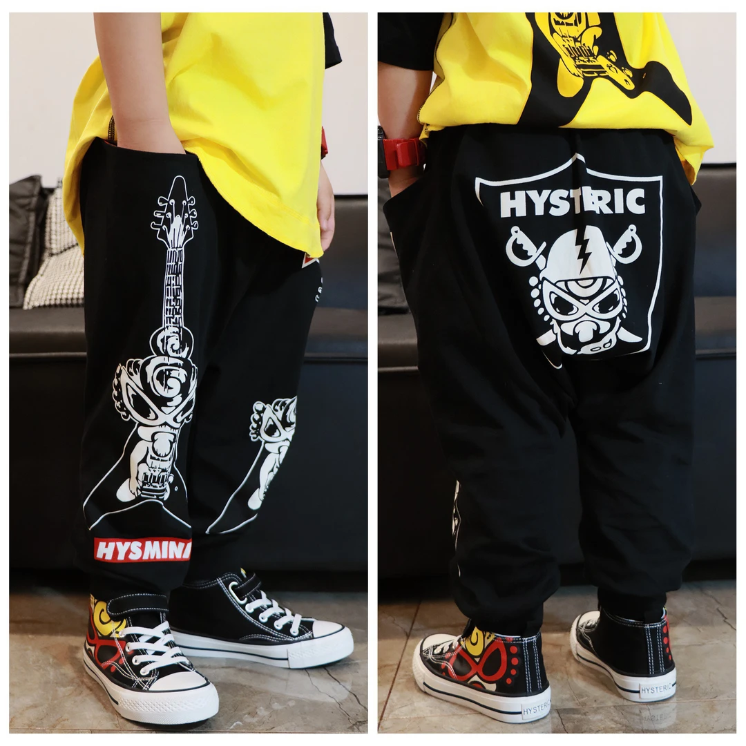 【清仓福利】黑超吉他九分裤儿童大屁裤纯棉水印