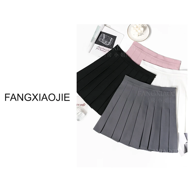 2024新款高腰a字裙春夏百褶裙女秋冬短裙学院风黑色显瘦半身裙子