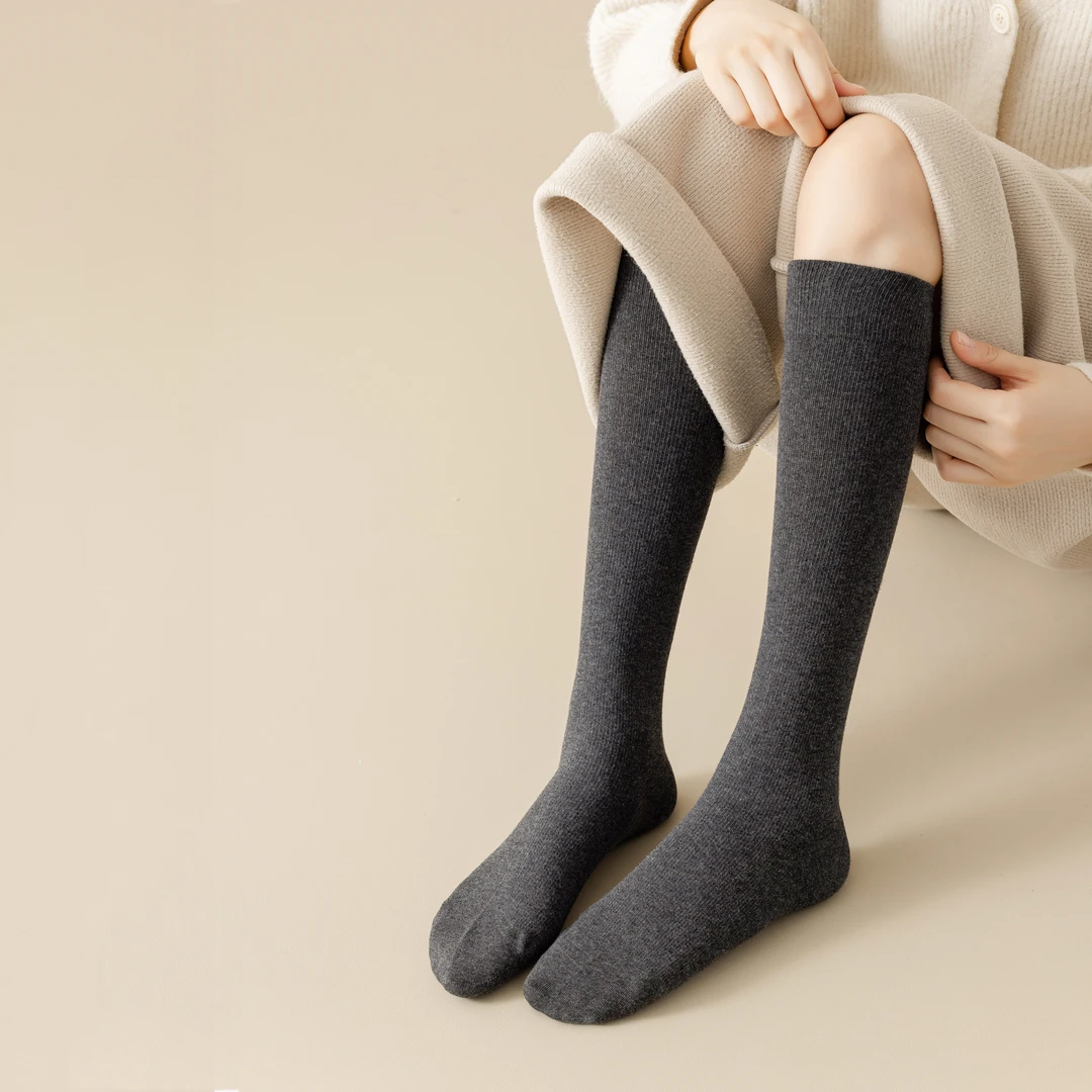 女袜小腿袜冰丝瘦腿女士中筒袜秋冬保暖ins潮长袜