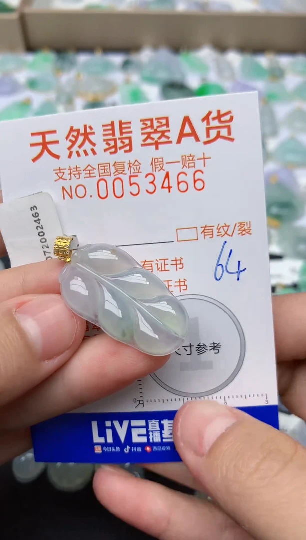 【闪购商品】翡翠颈饰18K金镶嵌天然翡翠A货    64