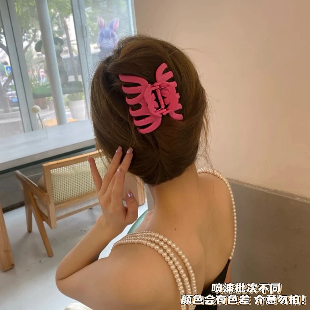 茵妮薇 时尚马尾大号简约黑色抓夹复古梳头便携扎头发马尾夹