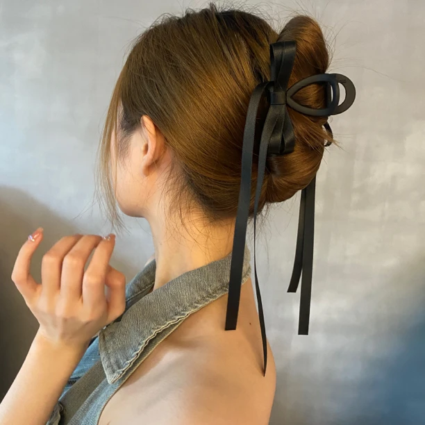 优雅芭蕾蝴蝶结飘带抓夹超仙少女法式时尚小众ins复古简约通用