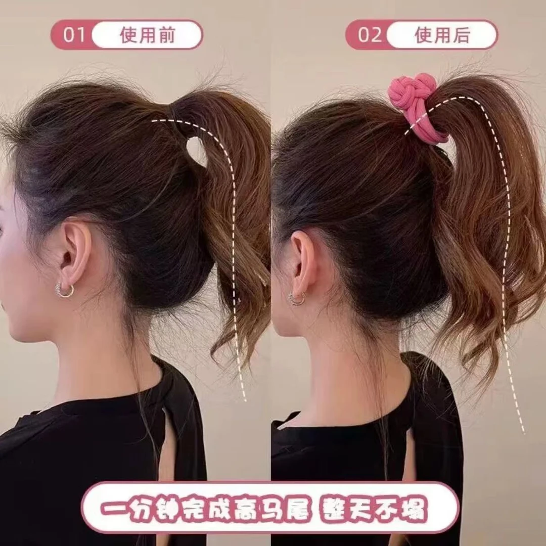 元气甜妹高马尾橡皮筋女扎头发丸子头发绳加粗高弹力发圈头绳O