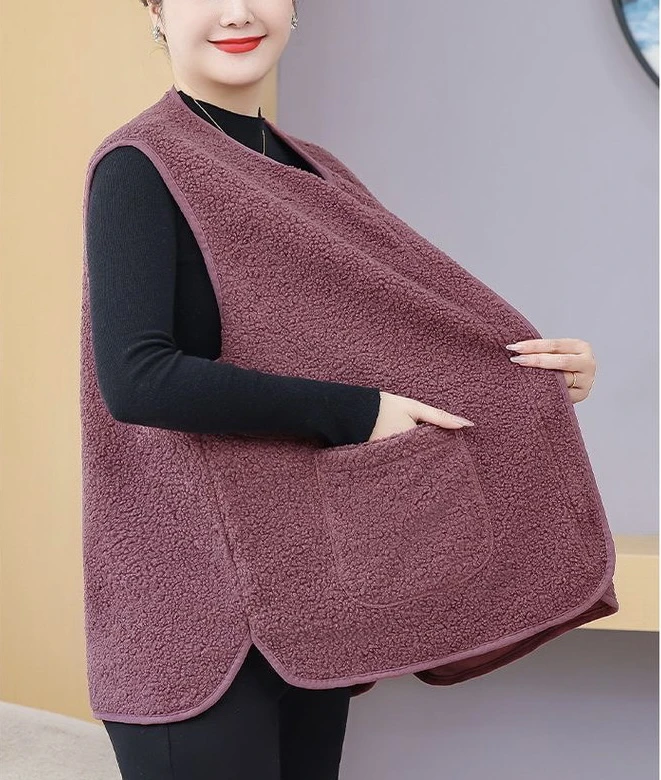 300斤加大码秋冬颗粒绒妈妈马甲中老年保暖背心宽松洋气外穿坎肩