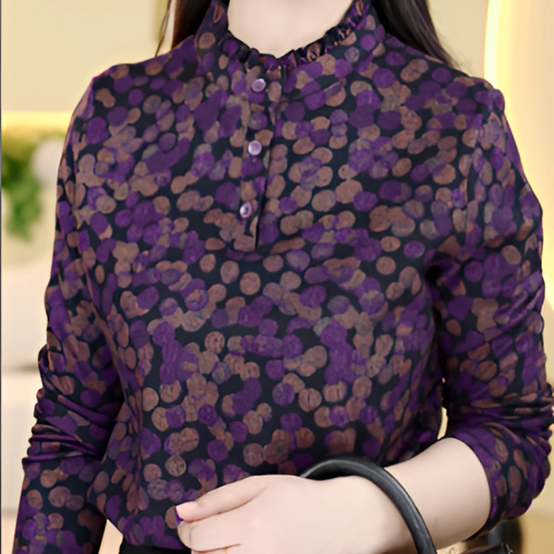 2024新款高贵优雅气质感加绒感碎花小衫ZF-9236