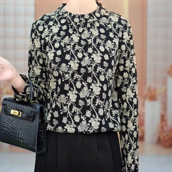 杭州专柜贵气高端大码青慕点点上衣ZF-G77