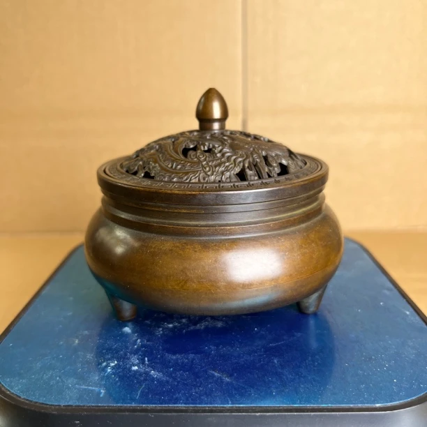 苏工纯铜熏香炉做工精细造型精美铜摆件熏香炉设计两用