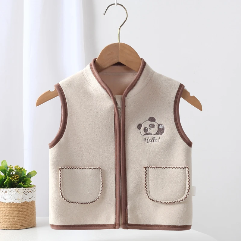 新款秋冬加厚奥利绒马甲外穿双面加绒保暖男女儿童拉链款马夹婴儿