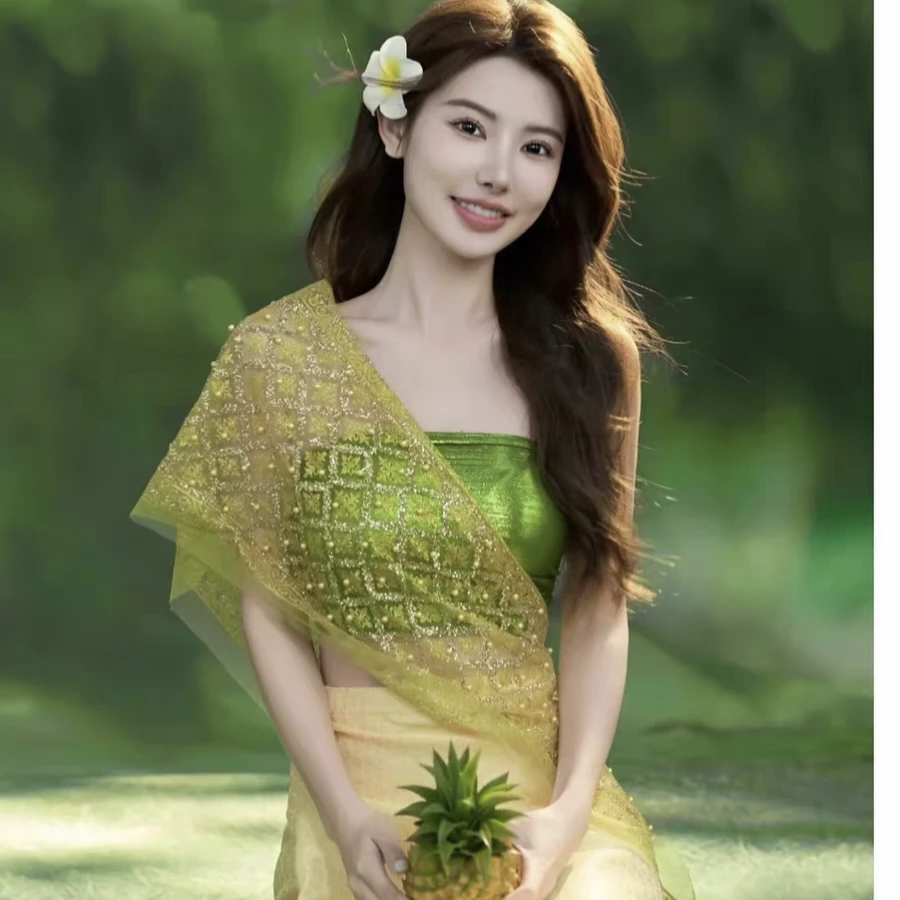 新款傣族服装西双版纳民族服饰三件套泰国风影楼写真旅游拍照女装