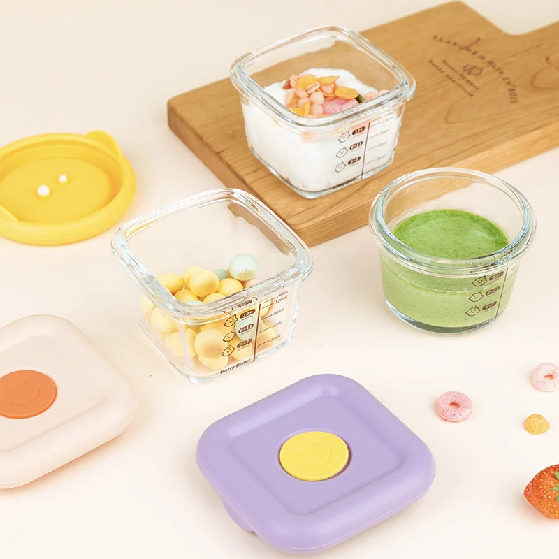 高硼硅宝宝辅食保鲜盒儿童婴儿碗密封储存高温耐热微波炉加厚玻璃