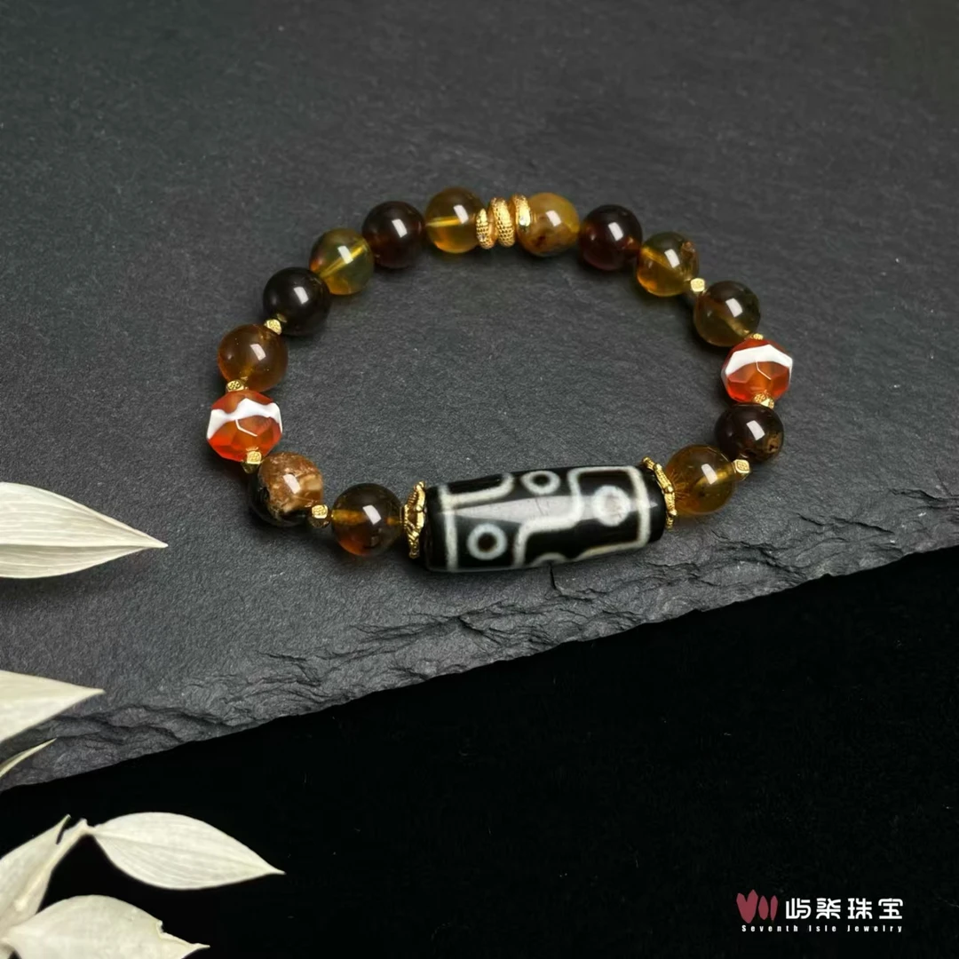 【要努力】F483 玛瑙银S925镶嵌 眼珠多宝手串