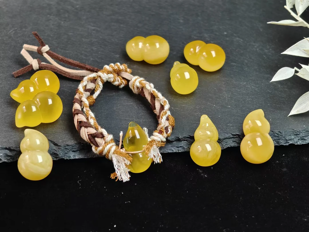 【要努力】B902 蜜蜡未镶嵌 蜜蜡葫芦手绳多样性发一