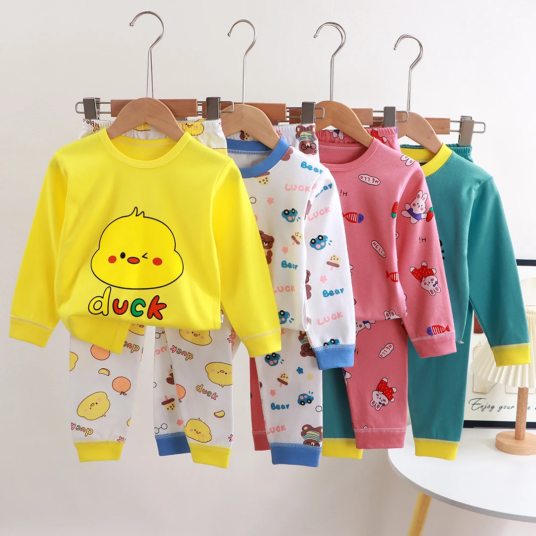 儿童纯棉内衣套装男童女童秋衣秋裤打底衫宝宝睡衣婴儿衣服春秋装