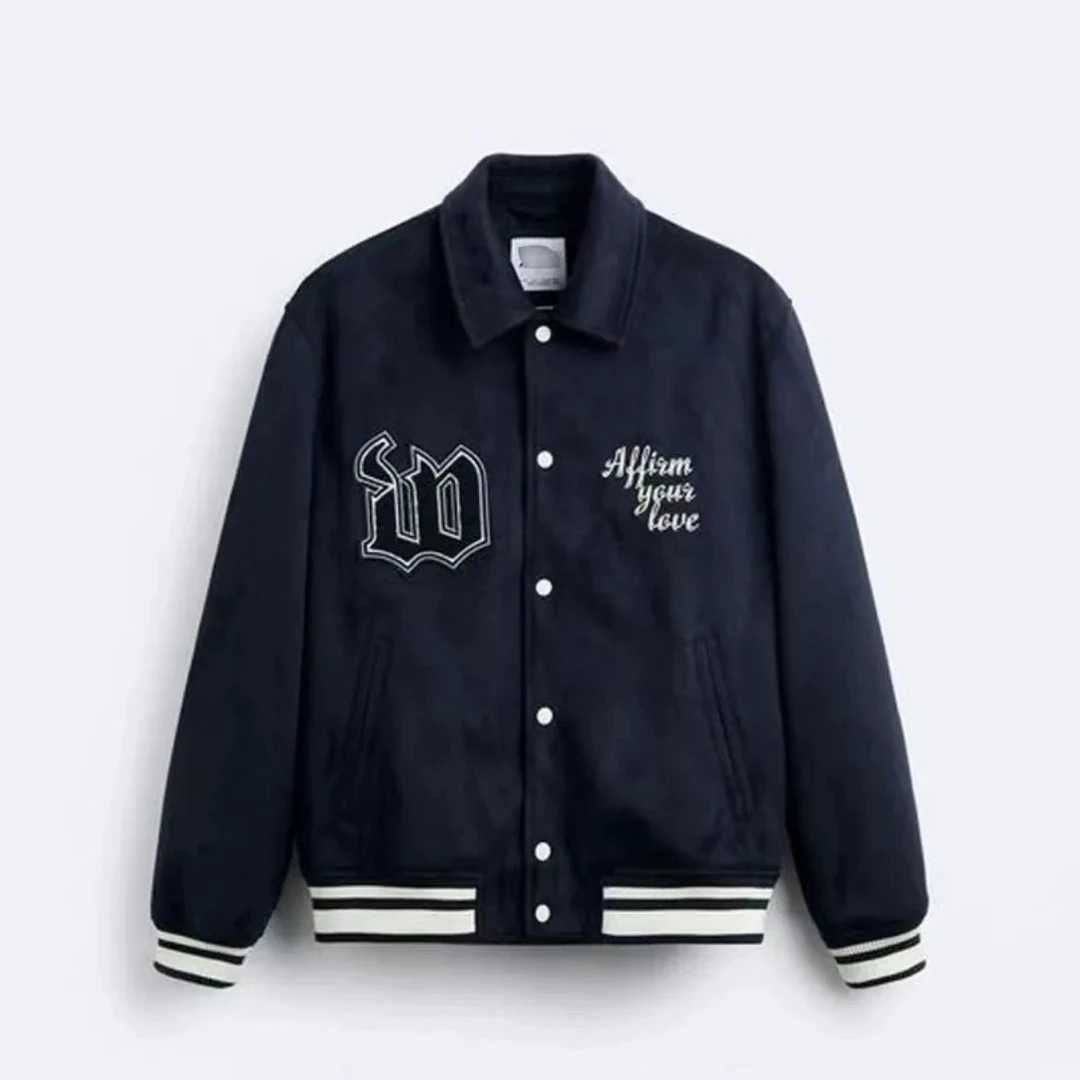 剪标款秋冬季男士高品质翻领棒球夹克厚外套春秋休闲情侣百搭