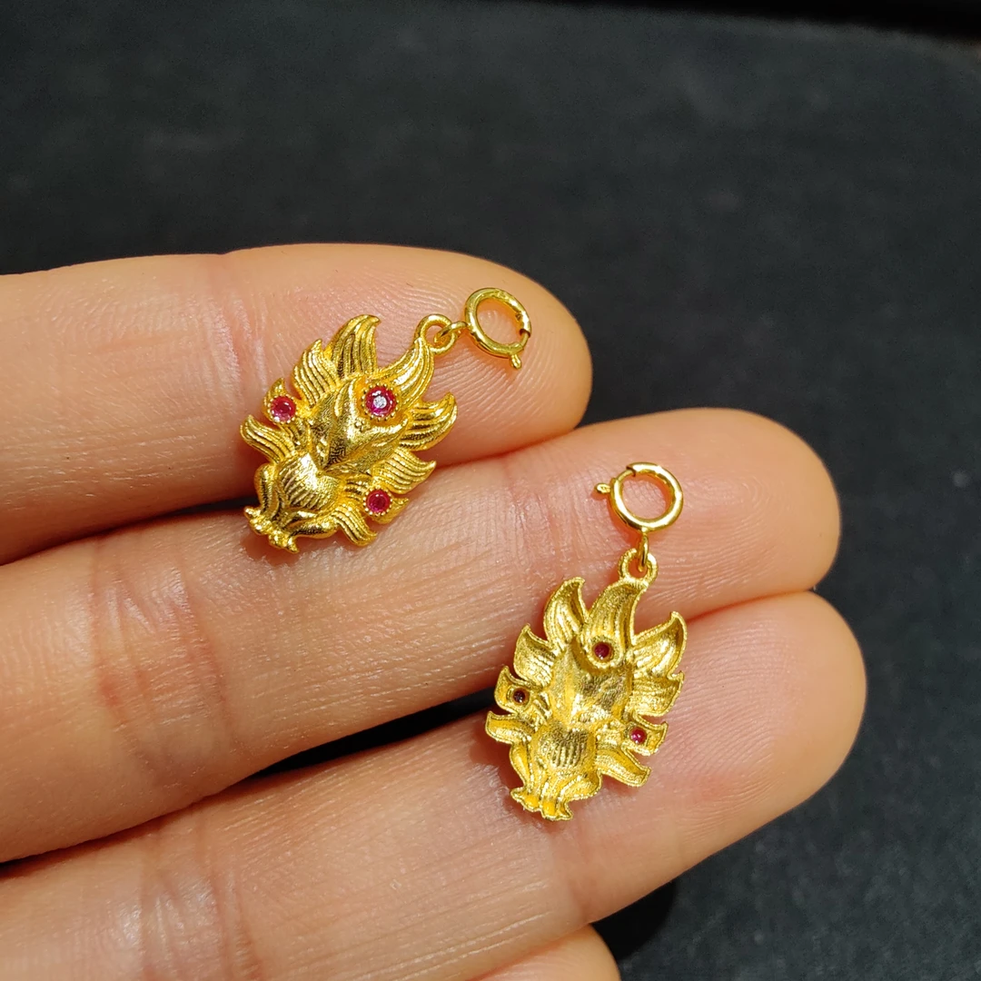 发一个 18K凤九滴流吊坠/个（多样性发一）KJ-061