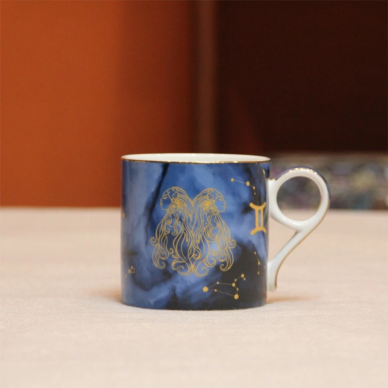 U14双子座VANKEYABAO十二星座星空轻奢骨瓷马克杯  3100