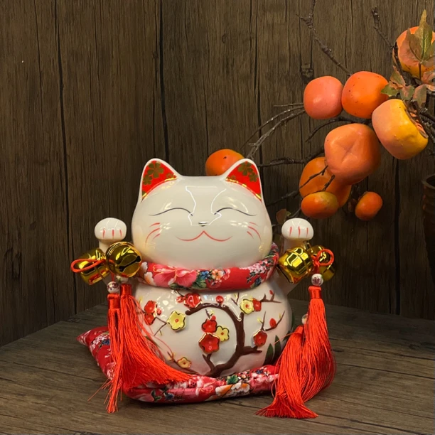 【闪购商品】 S114大号招财猫瓷创意陶瓷摆件3254