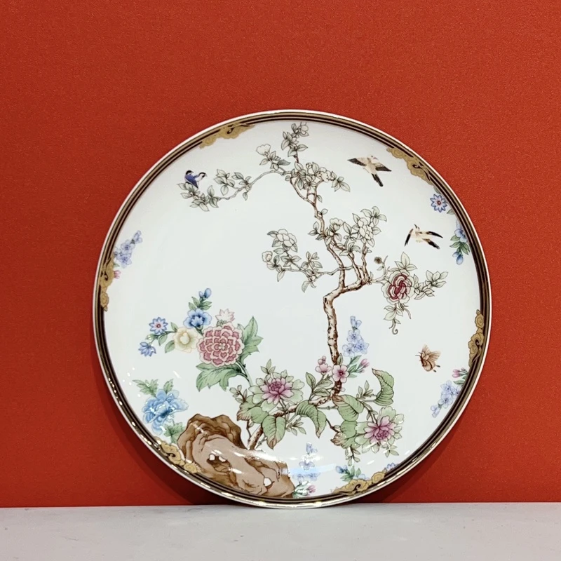 【闪购商品】G311百鸟祈福喜上眉梢零食糕点零食骨瓷盘3984