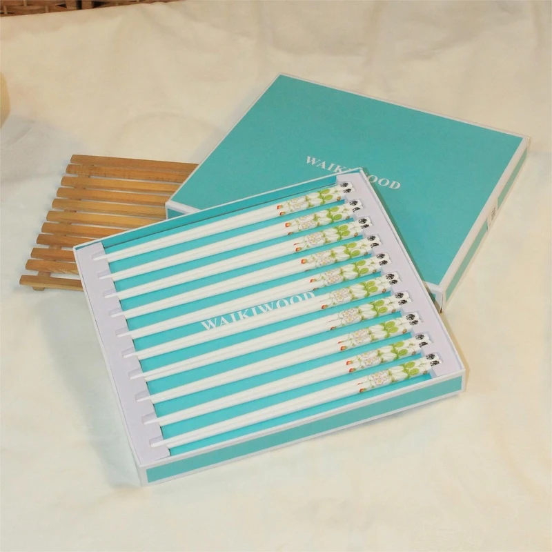 N216黑宝瓶野草莓WAIKIWOOD防滑防霉轻奢陶瓷筷子 2988