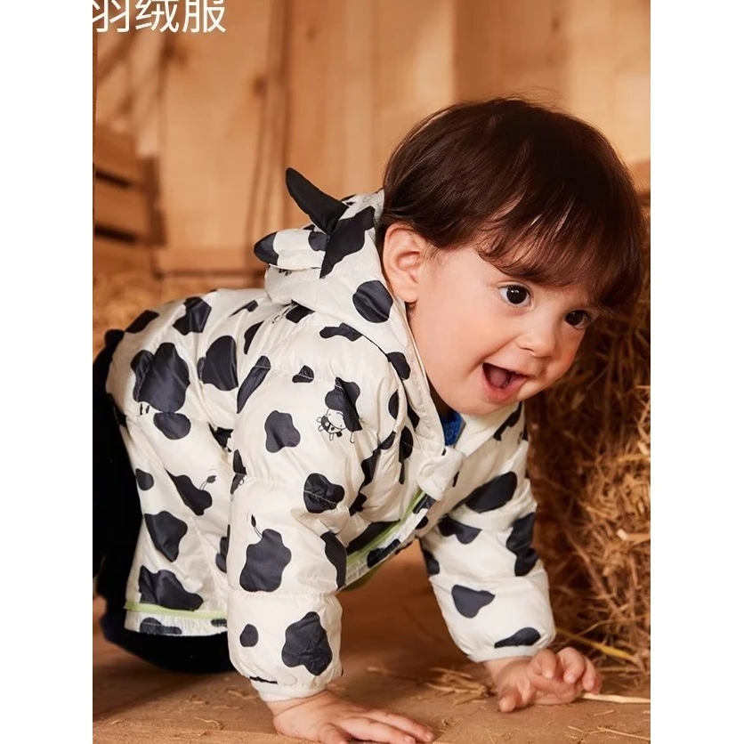 DIDISHU2024春夏新款小奶牛轻薄羽绒服