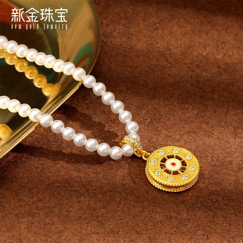 坠链均925银仿珍珠 新金珠宝 雅丹风 九色鹿系列丝路飞歌珍珠项链