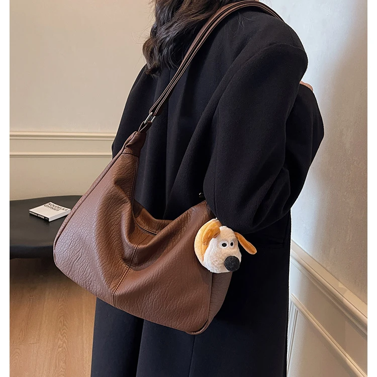 【冬季爆款】秋冬大容量简约托特包复古软皮单肩斜挎包大包