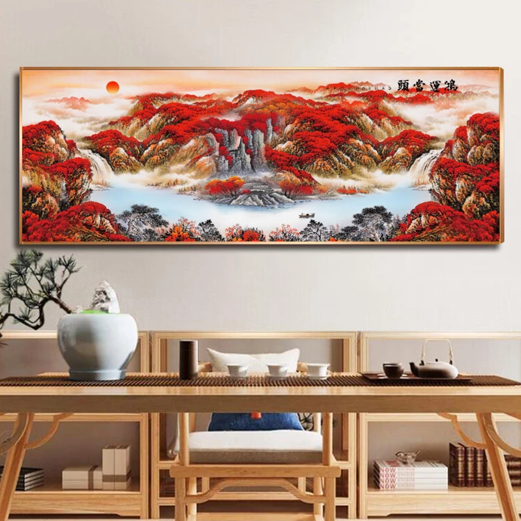 【鸿运当头】新中式客厅装饰画现代简约沙发背景墙壁画挂画风景轻奢