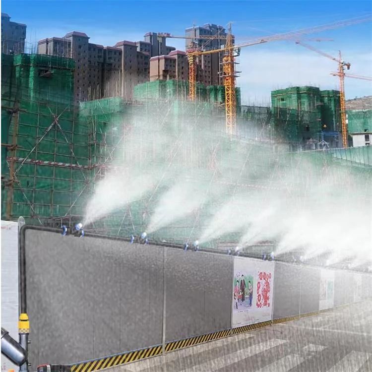 工地围挡喷淋建筑工地围墙喷雾机围墙喷雾设备加湿降尘降温消毒
