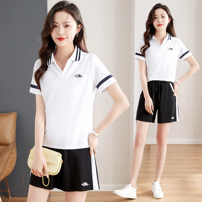 2024套装女装夏装短袖t恤休闲运动服套装女时尚洋气显瘦上衣短裤