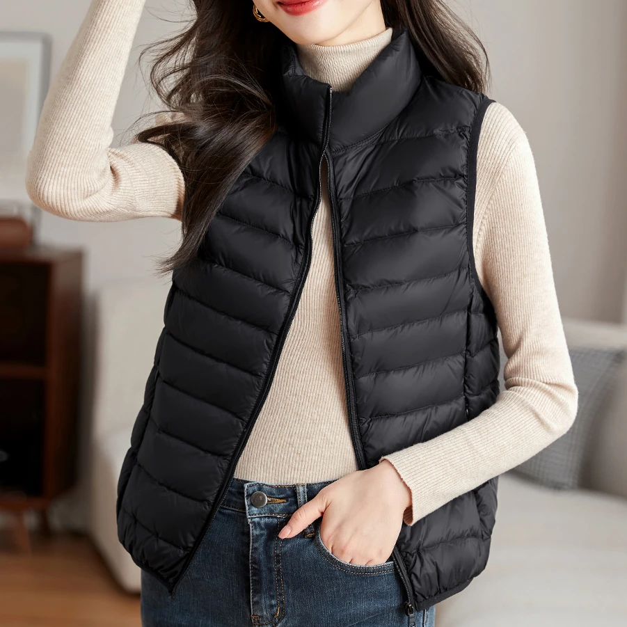 冬季保暖白鸭绒休闲羽绒服洋气马甲2025新款百搭轻薄外套时尚女装