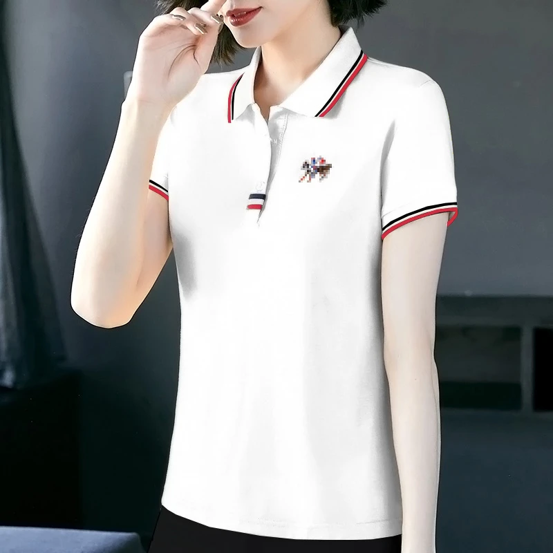 【运费补贴】短袖t恤2025新款爆款洋气百搭洋气女士夏季休闲polo衫