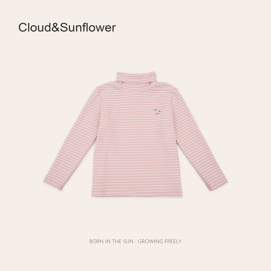 女童小马刺绣冬季条纹百搭休闲打底衫1113155