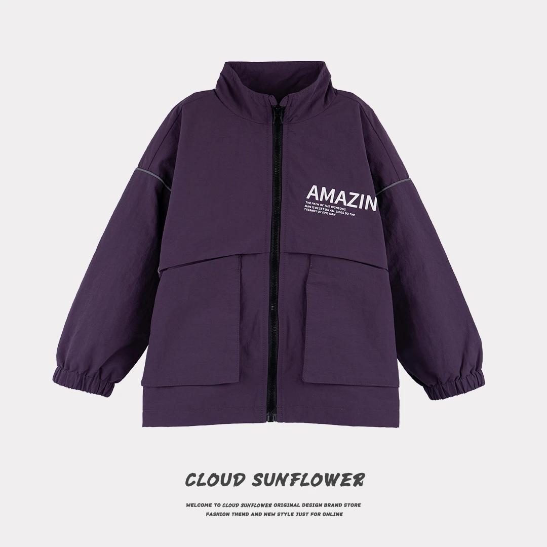 【云朵小葵】男童纯色大兜原韩D立领冲锋衣108557