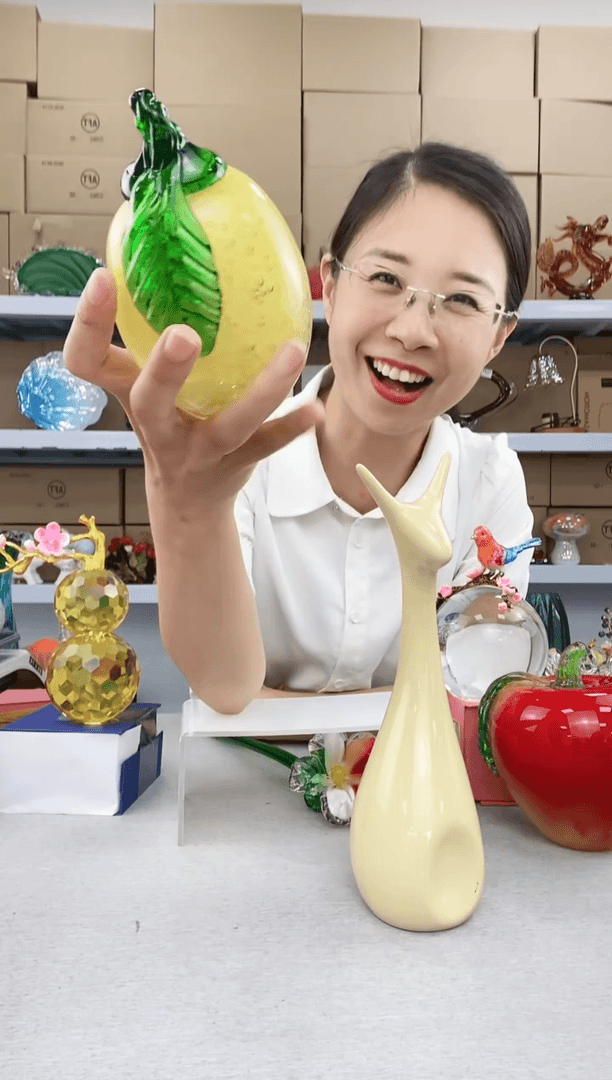 【闪购商品】高端轻奢纯手工实心琉璃气泡款可爱柠檬微瑕