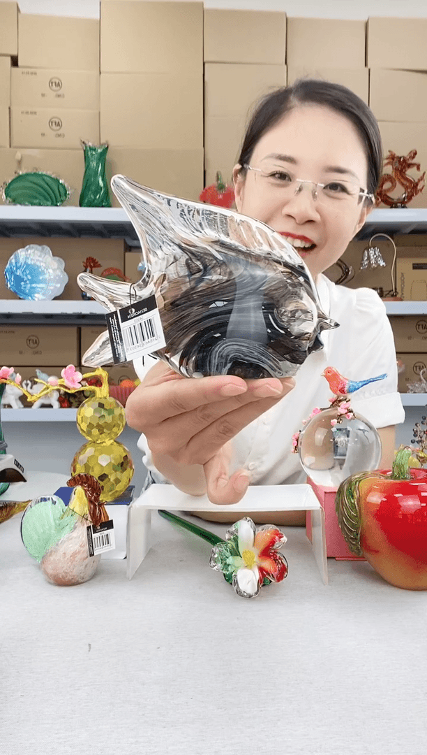 【闪购商品】高端轻奢纯手工琉璃鱼微瑕