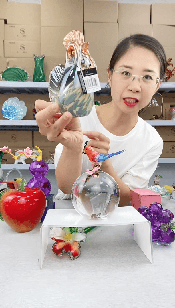 【闪购商品】高端轻奢纯手工琉璃咕咕鸡微瑕
