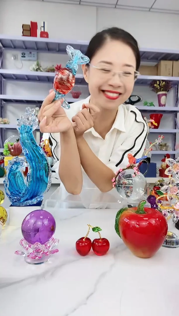 【闪购商品】纯手工红色大号可爱琉璃糖果微瑕