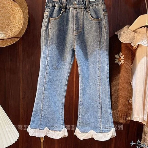 075韩版童装女童时尚通勤牛仔裤