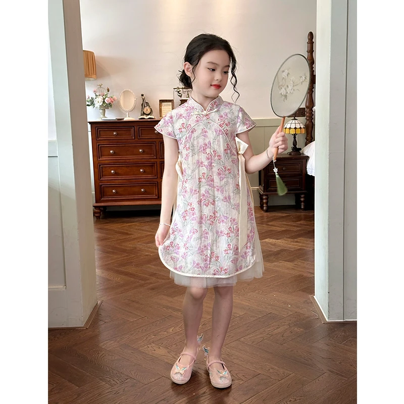 280中国风童装女童春季旗袍裙连衣裙