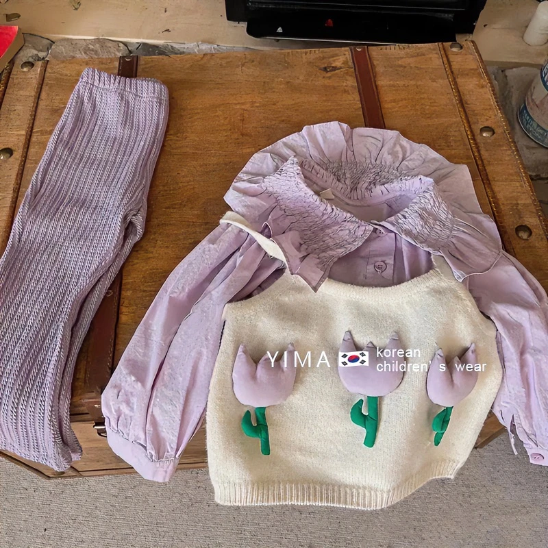 韩国童装秋季新款女童洋气吊带背心