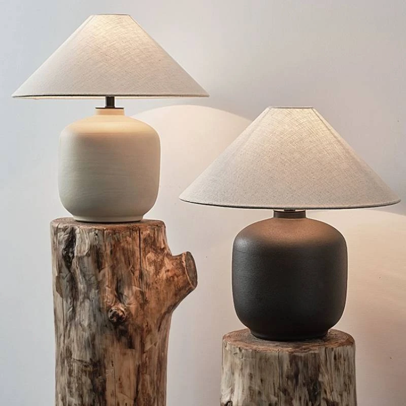 手工陶罐台灯侘寂风复古禅意民宿酒店卧室客厅书房装饰氛围台灯