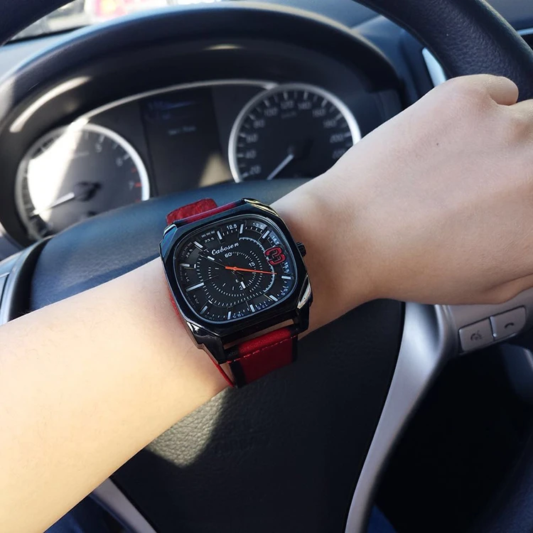 手表女复古情侣时尚数字国产腕表方形潮流牛皮运动电子真皮手表女